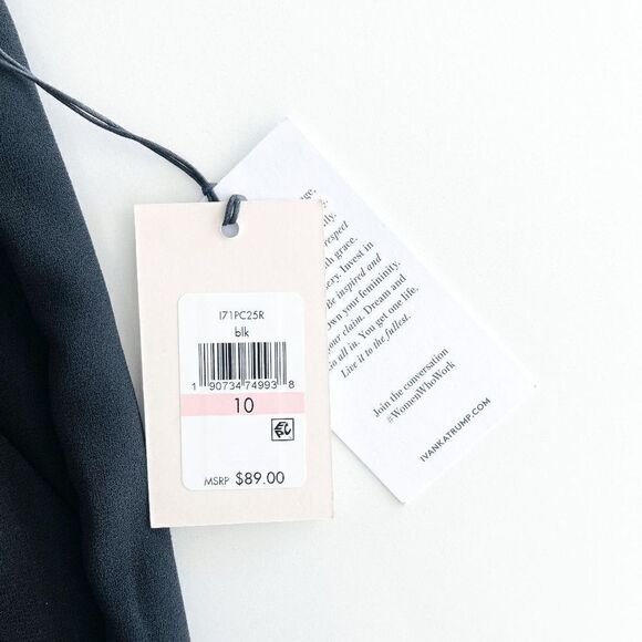 Ivanka Trump Womens Trouser Pants Bow Tie Black Size 10 NWT - Picture 6 of 11